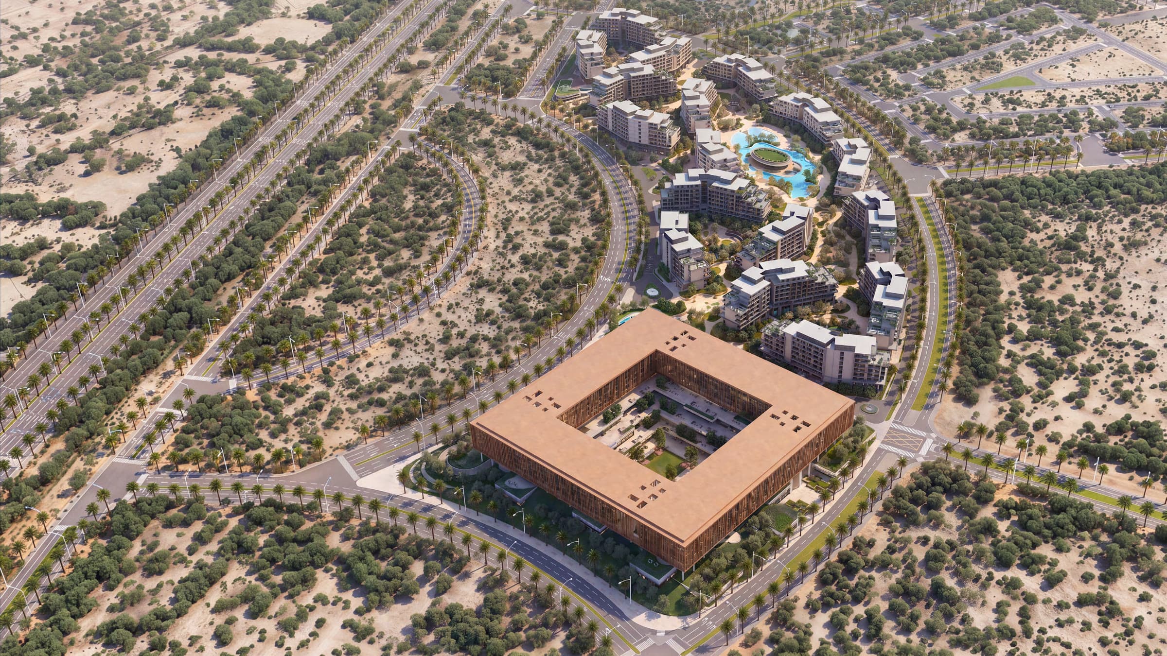 The Yards masterplan aerial with the Plaza